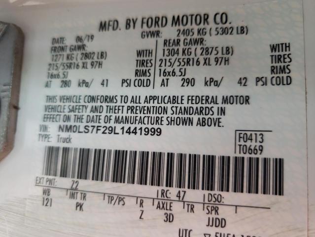 Photo 10 from auction – 2020 FORD TRANSIT CO with VIN NM0LS7F29L1441999