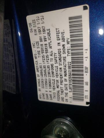 Photo 10 from auction – 2008 ACURA RDX with VIN 5J8TB18268A018822