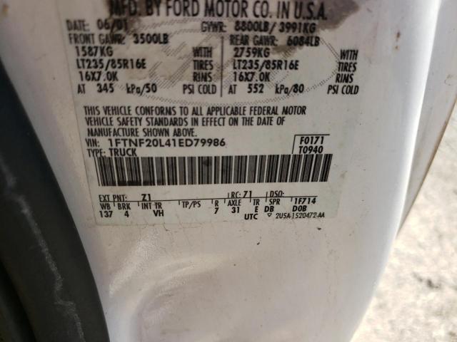 Photo 10 from auction – 2001 FORD F250 SUPER with VIN 1FTNF20L41ED79986