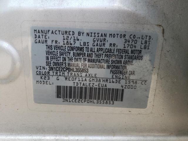 Photo 10 from auction – 2017 NISSAN VERSA NOTE with VIN 3N1CE2CP0HL355853