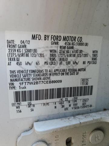 Photo 10 from auction – 2012 FORD F250 SUPER with VIN 1FT7W2BT7CEB89009