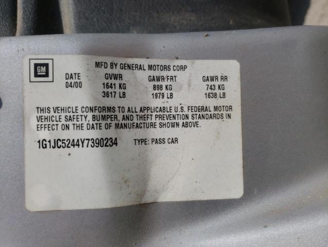 Photo 10 from auction – 2000 CHEVROLET CAVALIER with VIN 1G1JC5244Y7390234