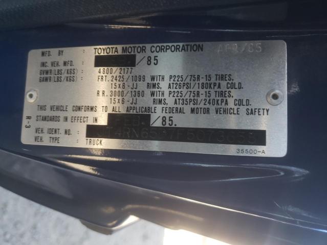 Photo 10 from auction – 1985 TOYOTA PICKUP with VIN JT4RN65D7F5073658