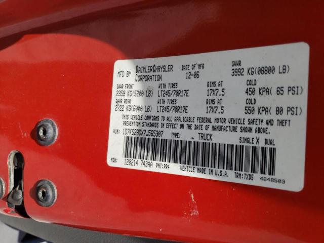 Photo 10 from auction – 2007 DODGE RAM 2500 S with VIN 1D7KS28DX7J565307