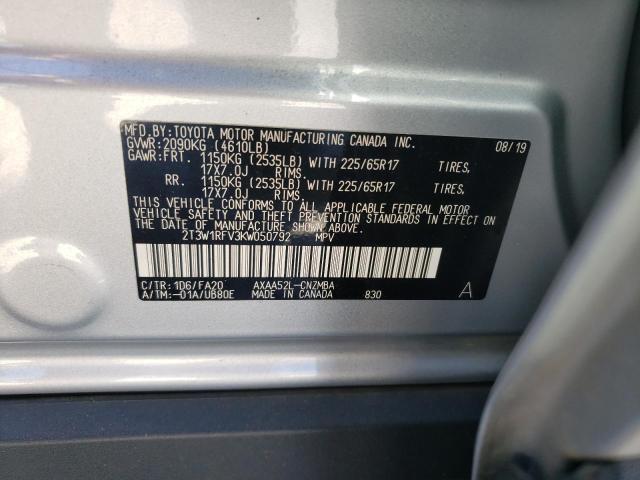 Photo 10 from auction – 2019 TOYOTA RAV4 XLE with VIN 2T3W1RFV3KW050792