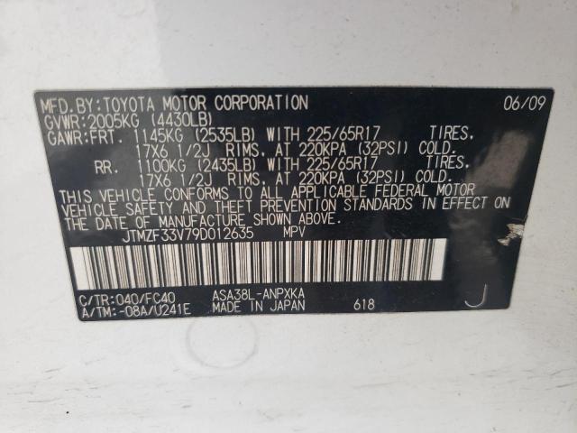 Photo 10 from auction – 2009 TOYOTA RAV4 with VIN JTMZF33V79D012635