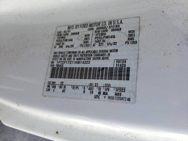 Photo 10 from auction – 2001 FORD F150 with VIN 1FTZF17211NB14323