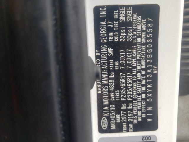 Photo 10 from auction – 2011 KIA SORENTO BA with VIN 5XYKT3A13BG035587