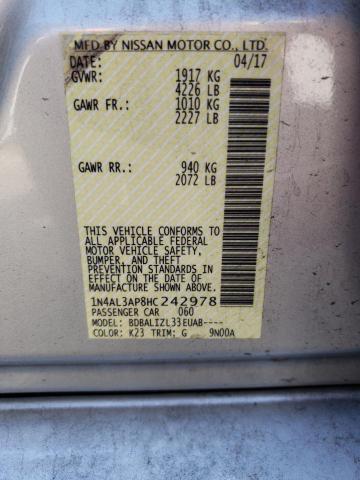 Photo 10 from auction – 2017 NISSAN ALTIMA 2.5 with VIN 1N4AL3AP8HC242978