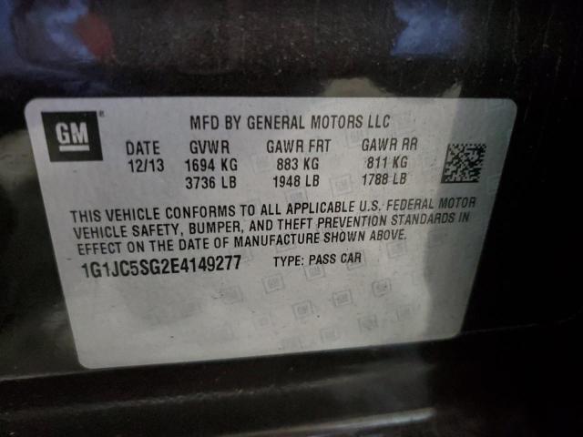 Photo 10 from auction – 2014 CHEVROLET SONIC LT with VIN 1G1JC5SG2E4149277