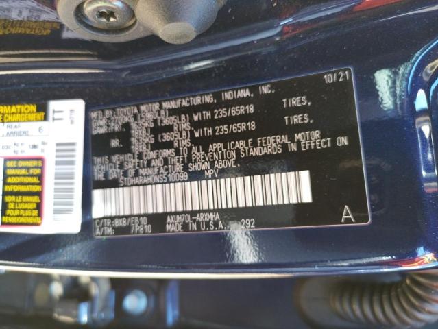 Photo 10 from auction – 2022 TOYOTA HIGHLANDER with VIN 5TDHARAH0NS510099