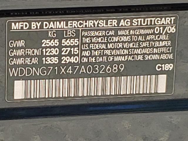 Photo 10 from auction – 2007 MERCEDES-BENZ S-CLASS with VIN WDDNG71X47A032689