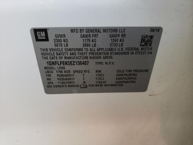 Photo 10 from auction – 2014 CHEVROLET EQUINOX LT with VIN 1GNFLFEK5EZ136407