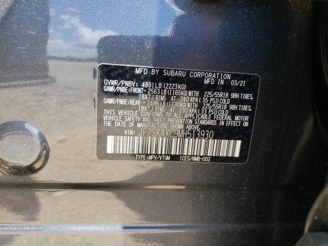 Photo 10 from auction – 2021 SUBARU FORESTER T with VIN JF2SKAXC9MH513930