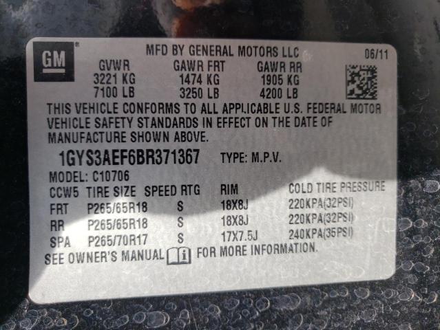 Photo 10 from auction – 2011 CADILLAC ESCALADE with VIN 1GYS3AEF6BR371367
