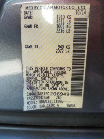 Photo 10 from auction – 2015 NISSAN ALTIMA 2.5 with VIN 1N4AL3AP1FC206949