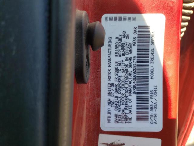 Photo 10 from auction – 2009 TOYOTA COROLLA BA with VIN 1NXBU40E69Z081779
