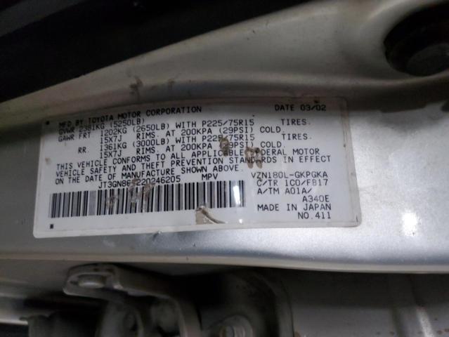 Photo 10 from auction – 2002 TOYOTA 4RUNNER SR with VIN JT3GN86R220246205