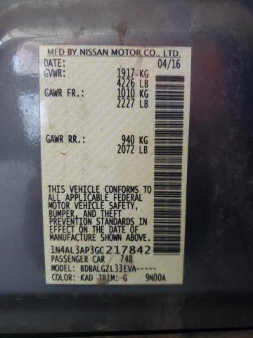 Photo 10 from auction – 2016 NISSAN ALTIMA with VIN 1N4AL3AP3GC217842