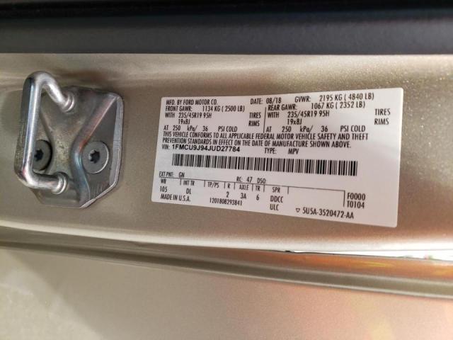 Photo 10 from auction – 2018 FORD ESCAPE TIT with VIN 1FMCU9J94JUD27784
