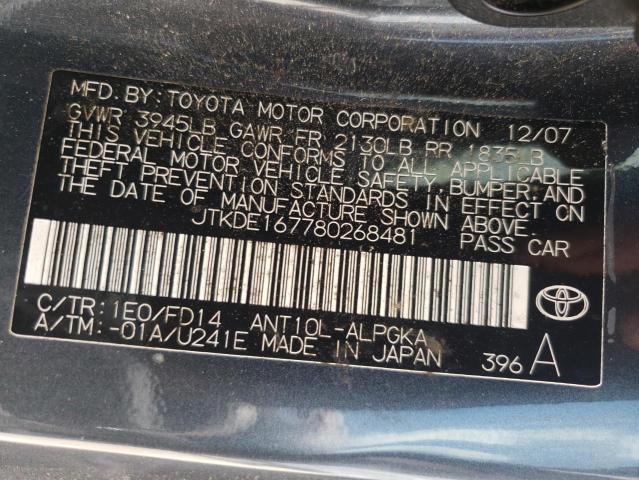 Photo 10 from auction – 2008 TOYOTA SCION TC with VIN JTKDE167780268481