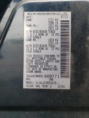 Photo 10 from auction – 2014 NISSAN PATHFINDER with VIN 5N1AR2MN8EC609771