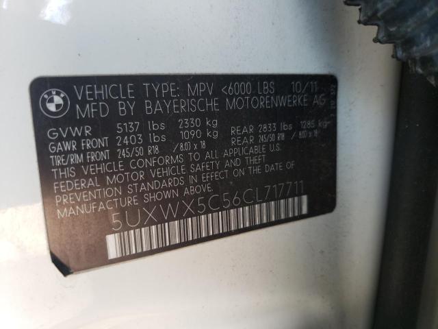 Photo 10 from auction – 2012 BMW X3 XDRIVE2 with VIN 5UXWX5C56CL717711