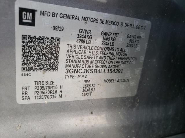 Photo 10 from auction – 2020 CHEVROLET TRAX LS with VIN 3GNCJKSB4LL154391