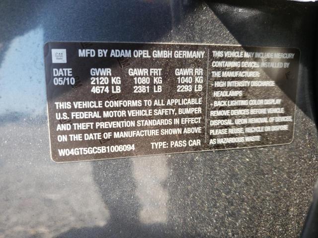 Photo 10 from auction – 2011 BUICK REGAL CXL with VIN W04GT5GC5B1006094