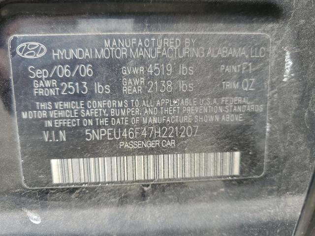 Photo 10 from auction – 2007 HYUNDAI SONATA SE with VIN 5NPEU46F47H221207