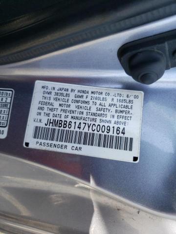 Photo 10 from auction – 2000 HONDA PRELUDE with VIN JHMBB6147YC009164