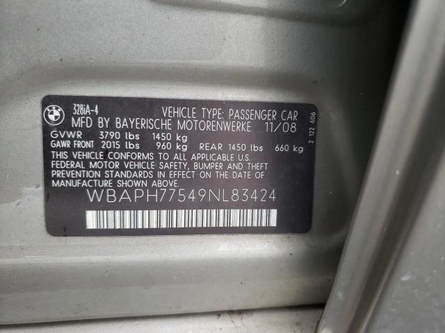 Photo 10 from auction – 2009 BMW 328 I with VIN WBAPH77549NL83424