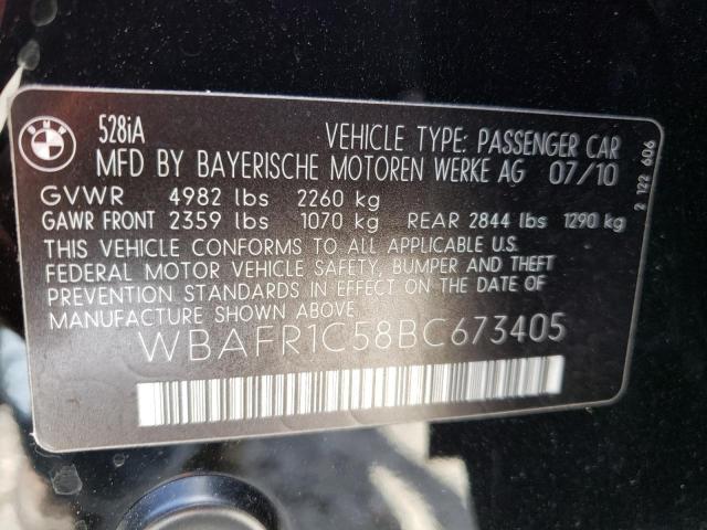 Photo 10 from auction – 2011 BMW 528 I with VIN WBAFR1C58BC673405