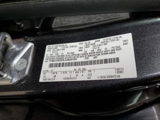 Photo 10 from auction – 2018 FORD ESCAPE SE with VIN 1FMCU9GDXJUB24782