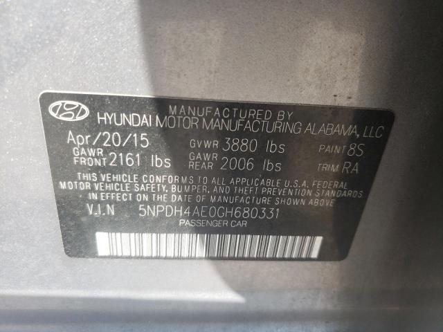 Photo 10 from auction – 2016 HYUNDAI ELANTRA SE with VIN 5NPDH4AE0GH680331