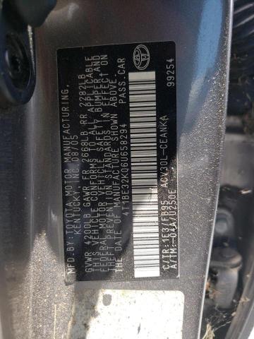 Photo 10 from auction – 2006 TOYOTA CAMRY LE with VIN 4T1BE32K06U658294