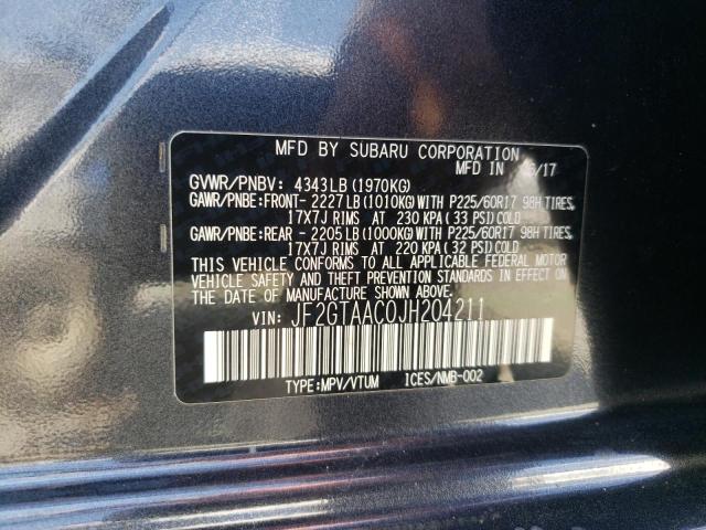 Photo 10 from auction – 2018 SUBARU CROSSTREK with VIN JF2GTAAC0JH204211