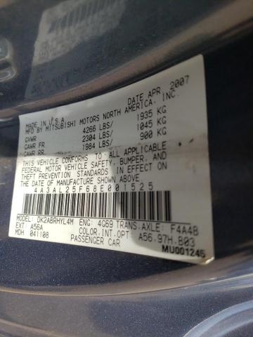 Photo 10 from auction – 2008 MITSUBISHI ECLIPSE SP with VIN 4A3AL25F68E001525
