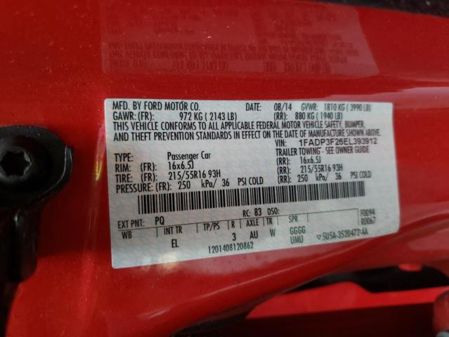 Photo 10 from auction – 2014 FORD FOCUS SE with VIN 1FADP3F26EL393912