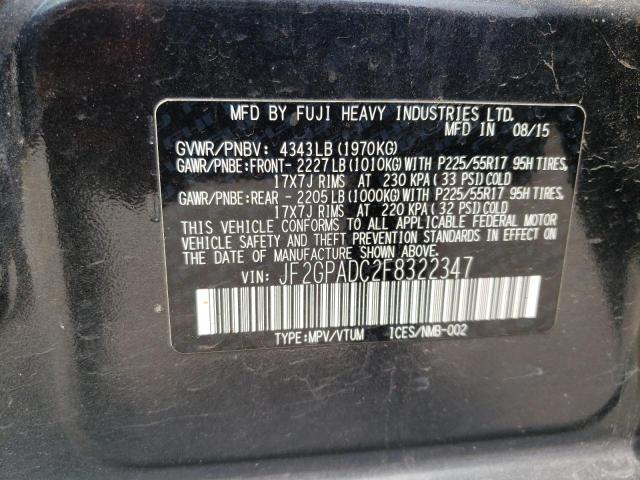 Photo 10 from auction – 2015 SUBARU XV CROSSTR with VIN JF2GPADC2F8322347