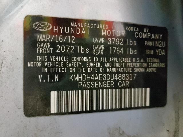 Photo 10 from auction – 2013 HYUNDAI ELANTRA GL with VIN KMHDH4AE3DU488317