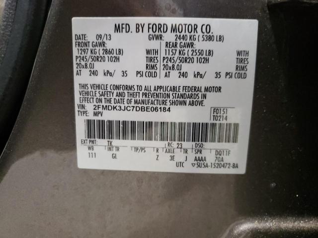 Photo 10 from auction – 2013 FORD EDGE SEL with VIN 2FMDK3JC7DBE06184