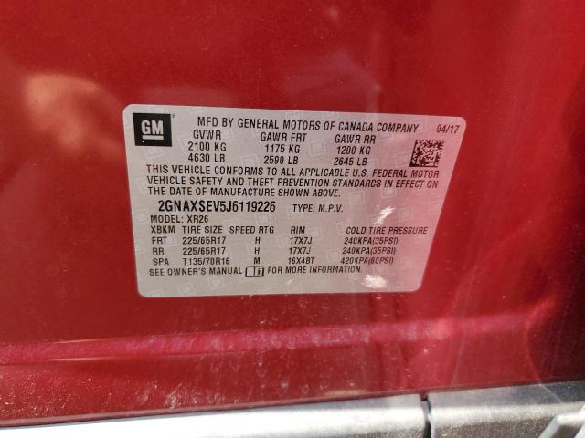 Photo 10 from auction – 2018 CHEVROLET EQUINOX LT with VIN 2GNAXSEV5J6119226
