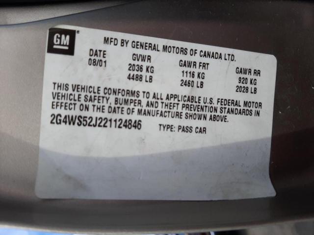 Photo 10 from auction – 2002 BUICK CENTURY CU with VIN 2G4WS52J221124846