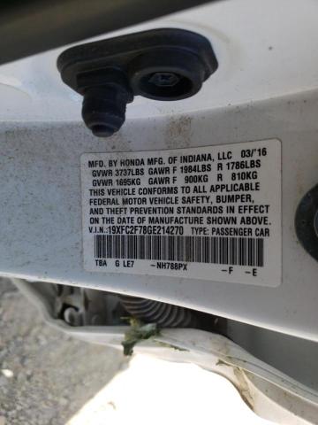Photo 10 from auction – 2016 HONDA CIVIC EX with VIN 19XFC2F78GE214270