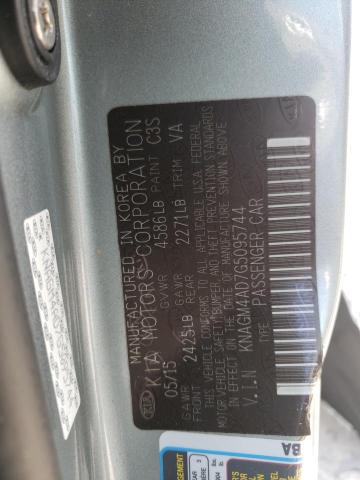 Photo 10 from auction – 2016 KIA OPTIMA HYB with VIN KNAGM4AD7G5095744