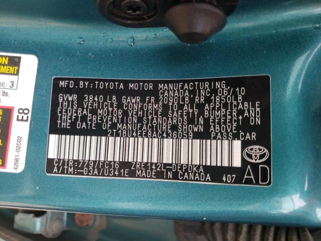 Photo 10 from auction – 2010 TOYOTA COROLLA with VIN 2T1BU4EE8AC436059