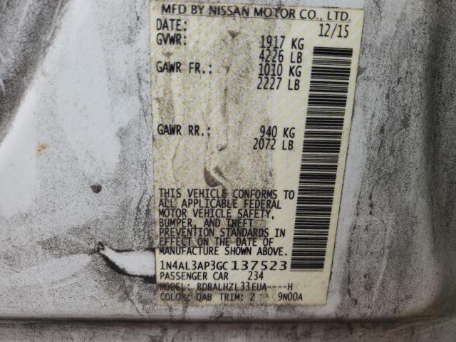 Photo 10 from auction – 2016 NISSAN ALTIMA 2.5 with VIN 1N4AL3AP3GC137523