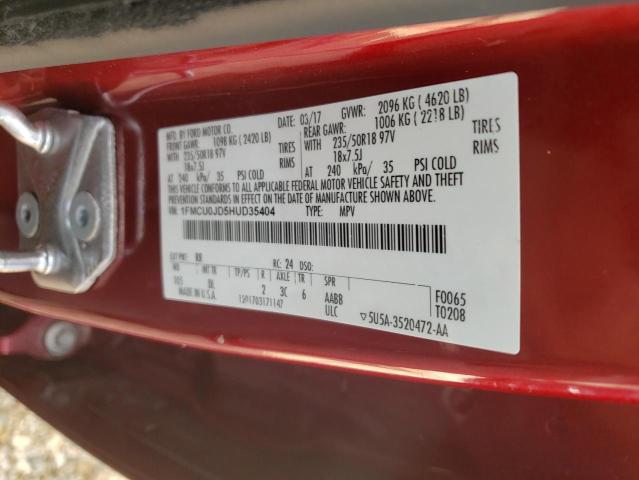 Photo 10 from auction – 2017 FORD ESCAPE TIT with VIN 1FMCU0JD5HUD35404