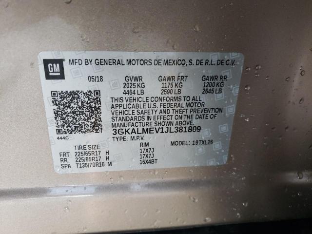Photo 10 from auction – 2018 GMC TERRAIN SL with VIN 3GKALMEV1JL381809